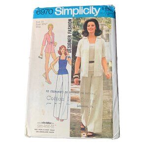 Simplicity 6970 Vintage Sewing Pattern Size 10 Pant Short Jacket Misses uncut